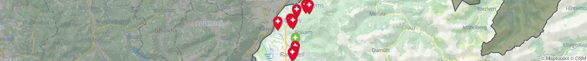 Kartenansicht für Apotheken-Notdienste in der Nähe von Fraxern (Feldkirch, Vorarlberg)